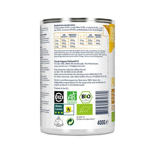 Yarrah - Katzenfutter Paté Huhn Mit Spirulina Und Meeresalgen Bio – Bild 4